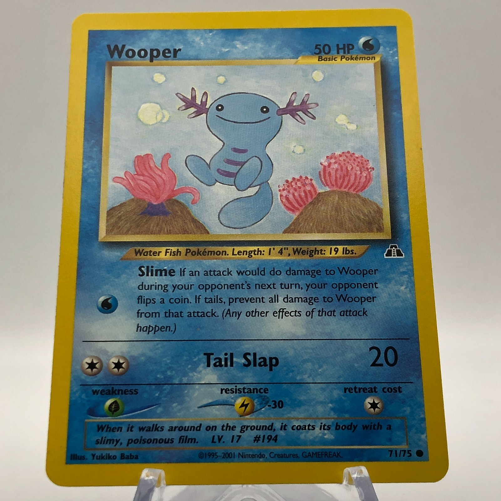 Pokemon Wooper 71/75 - Neo Discovery - NM Common - 2001 WotC Vintage