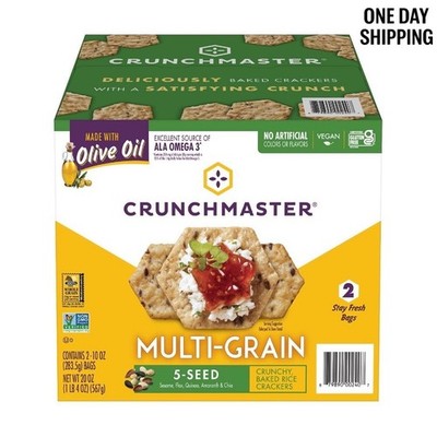 Crunchmaster 5 Seed Crackers 10 oz 2 Pack Gluten Free Multi Grain Snack