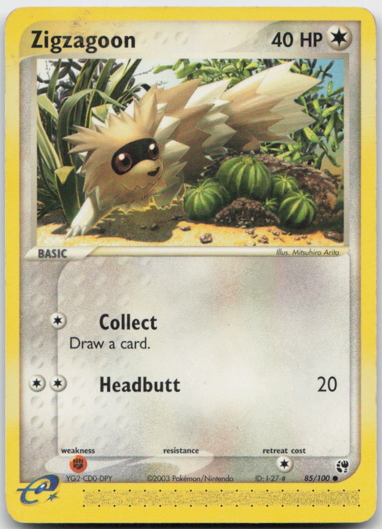 Zigzagoon 85/100 Common Sandstorm Pokemon MP