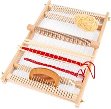VIDETOL Holz Webrahmen Set, 40 X 27 cm Schulwebrahmen Webschiffchen mit