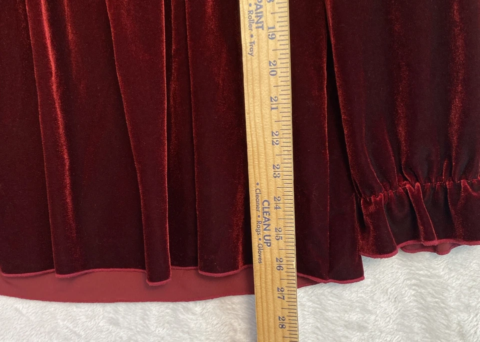 Blusa Babydoll de Terciopelo Maternidad Terciopelo Maternidad Borgoña Grande L Foto 4 de 4