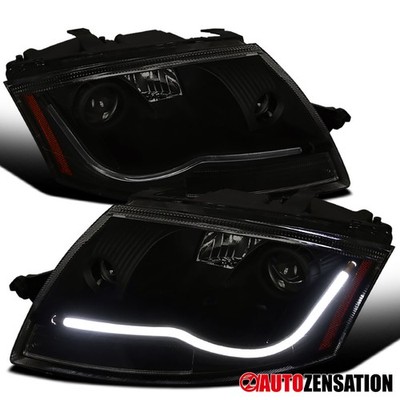 Fit 1999-2006 Audi TT Black Smoke LED Tube Projector Headlights Lamps Left+Right