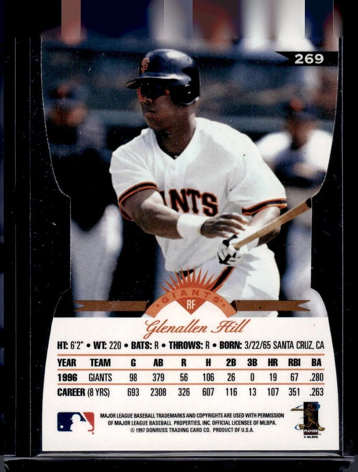 1997 Leaf Fractal Matrix Die Cuts #269 Glenallen Hill BX x-axis - Image 2 of 2