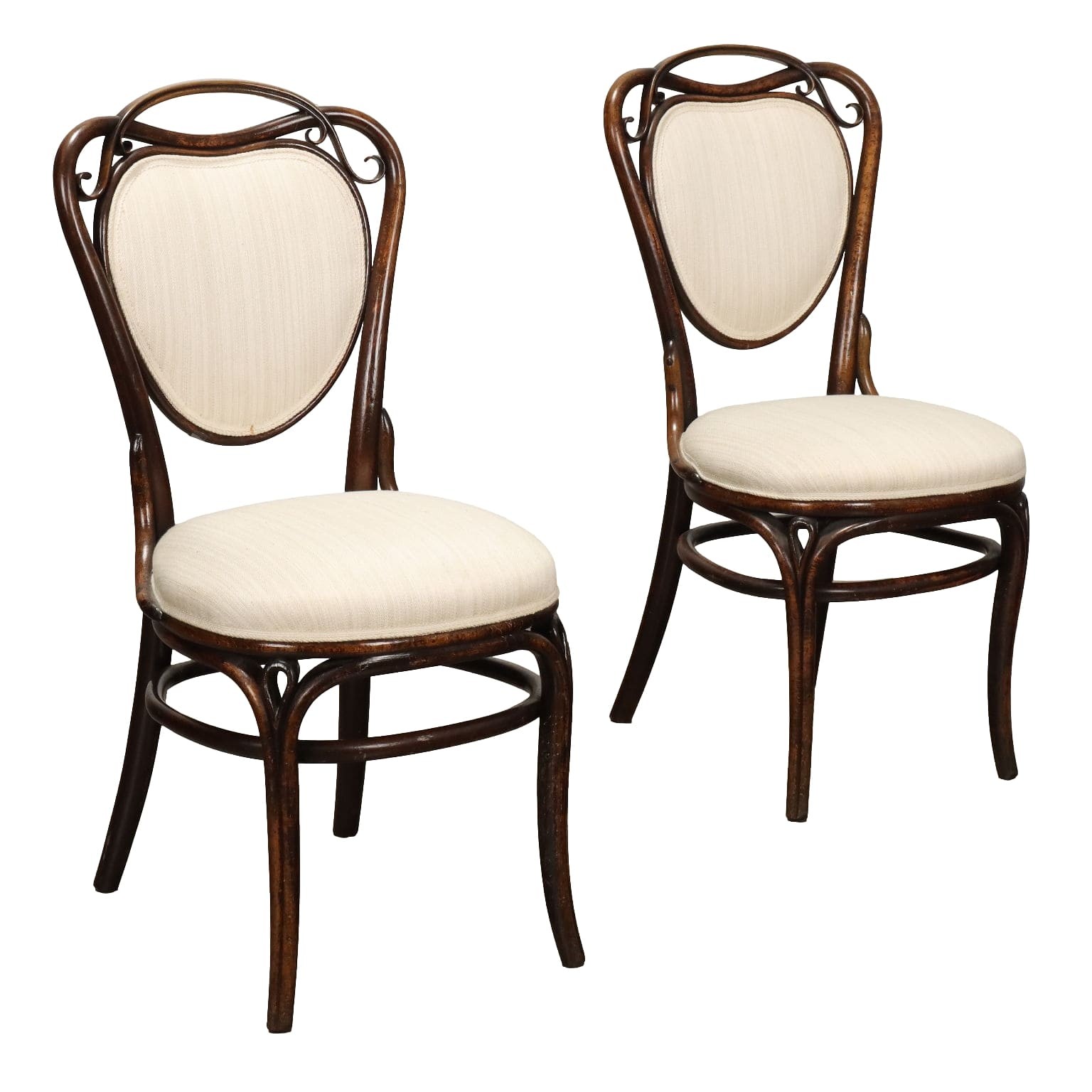 Antique Thonet N. 6 Chairs Beech Fabric Vienna Austria XIX Century Original