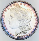 1880 O MORGAN UNBELIEVABLE RAINBOW RIMS! MS+++++ MICRO O BEAUTY! RARE NR #64318