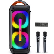Karaoke Machine Dual 60W 6.5" Subwoofer 400W Peak - Portable Bluetooth PA