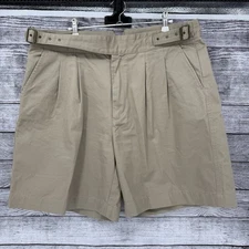 Avedon & Colby Mens Gurkha Field Shorts 38 Khaki 100% Cotton Cargo Safari 7.5"