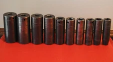 Cornwell 10-piece Impact Socket Set. Deep 1/2" Drive, 6-pt. 7/16" to 1-1/8"