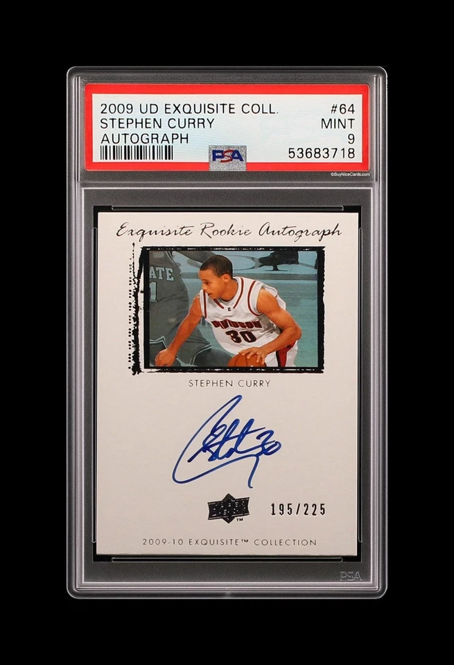 2009 Stephen Curry Upper Deck Exquisite RC Rookie Auto /225 # 64 PSA 9 Mint - Image 4 of 4