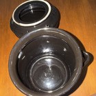 Black  Ceramic Canister 7 oz Round Metal Clamp Lid Vintage/Retro Kitchen Jar — photo 2