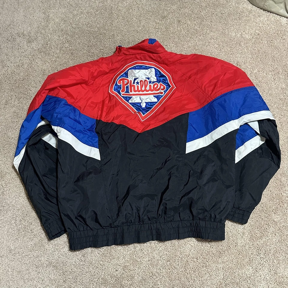 Vintage Philadelphia Phillies Jacket Mens Medium Red MLB Baseball Starter 90s - Image 2 of 4