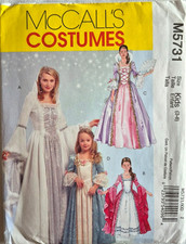 MCCALLS PATTERN 5731 PRINCESS COSTUMES GIRLS SIZES 3 4 5 6 7 8 UNCUT FF