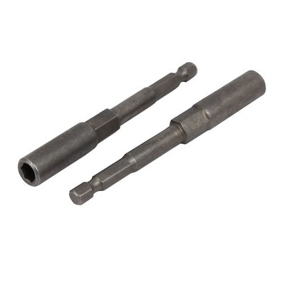 1/4'' Hexagon Shank 7mm Deep Socket 100mm Metal Hex Nut Driver Bits 2pcs