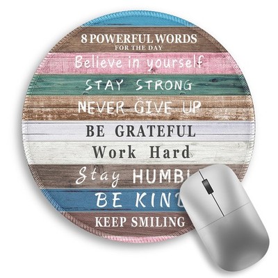 Inspirational Quote Work Mouse Pad, Positive Desk Small Round Mouse Pads, Min...