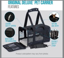 Sherpa Original Deluxe Travel Pet Carrier, Airline Approved - Black, Large