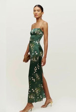 Reformation Frankie Silk Dress Green Sz. 4