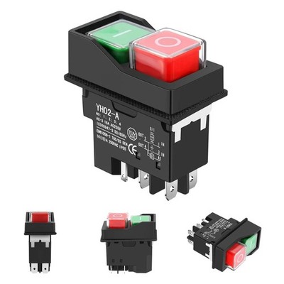 Schalter 16A 250V 5 PIN Sicherheitsschalter Not-Aus Elektromagnetisch Werkzeu...