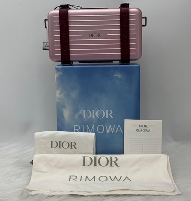 LD210 Dior x RIMOWA Pink Aluminum Hard Case Crossbody Box Bag