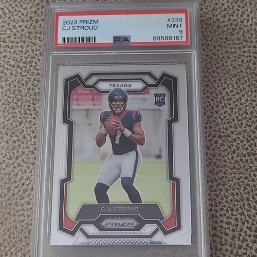 Panini Prizm C.J. Stroud Houston Texans Rookie #339 PSA 9 Football Card 2023
