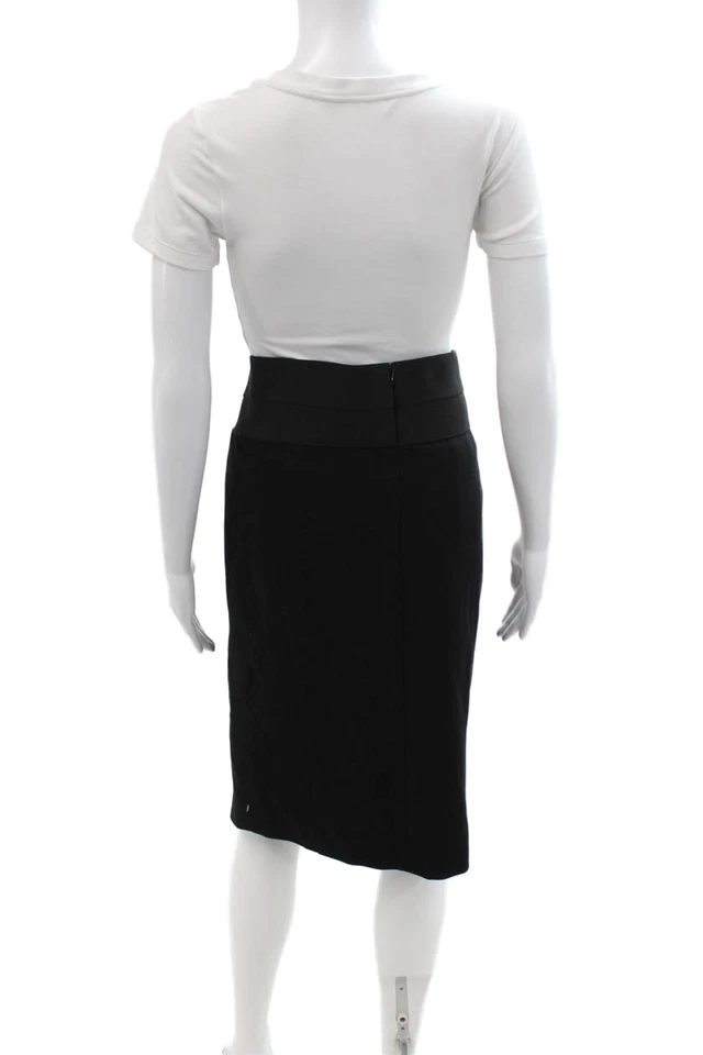 Falda recta lápiz hasta la rodilla negra talla 16 Akris Punto para mujer Foto 3 de 4