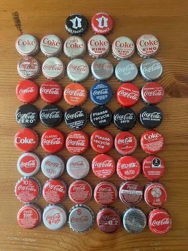 SET OF 50 WORLWIDE USED COCA COLA /COKE CAPS-CROWNS. SOME RARE! SET 9