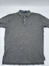 Vintage Polo Ralph Lauren 80s Grey Heather Rugby Polo Shirt Men  s Size L EUC