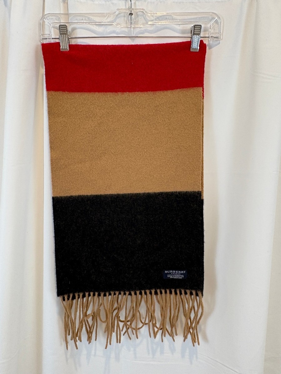 小物 Burberry London Stripe Scarf Burberry London Unisex 100% Lambswool Striped Scarf W Fringe 82