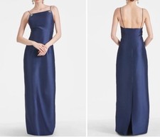 Sachin Babi Pryce Crystal Strap Vertical Stretch Mikado Column Gown New Sz 14
