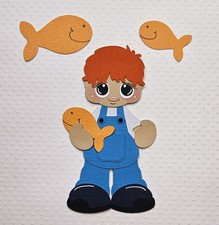 Fish Boy Red Hair. Scrapbook, Card making Paper Piecing