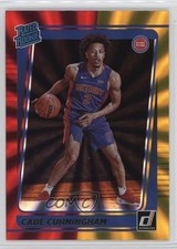 2021 Panini Donruss Rated Rookie Holo Red & Gold Laser Cade Cunningham #211 4g8