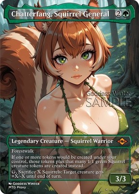 MTG - Chatterfang, Squirrel General - Fanart Borderless Style - EDH / Playtest