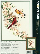 Crewel Embroidery Kit - Cardinals In Dogwood