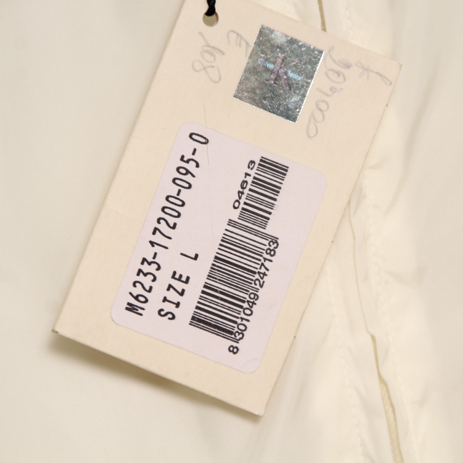 CALVIN KLEIN windbreaker size L NEW (Sg1165) Vintage Dead Stock Cream thumbnail 6
