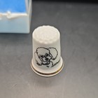 Porcelain Sewing Thimble Dog Design Made in England Fine Bone China — photo 3
