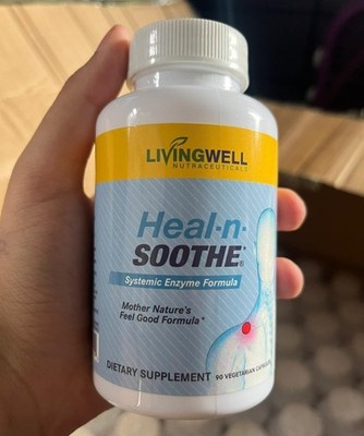 LivingWell Nutraceuticals Heal-n-Soothe Systemic Enzyme Formula 90 Capsules US..