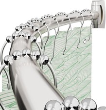 Curved Shower Curtain Rod for Bathroom, 40-72 Inches Adjustable Curved Shower...