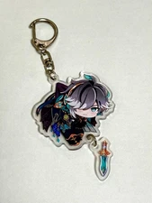 Genshin Impact Alhaitham Keychain  Acrylic, Sword Design, MIB, Rare
