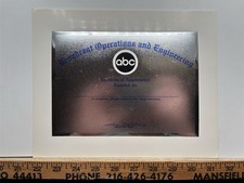1970s 1980s ? ABC Broadcast Operations Engineering Certificate Vintage