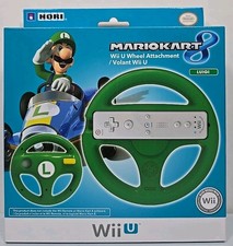 HORI Mario Kart 8 Wii U Wheel Attachment 2014 Luigi Green Version New Sealed