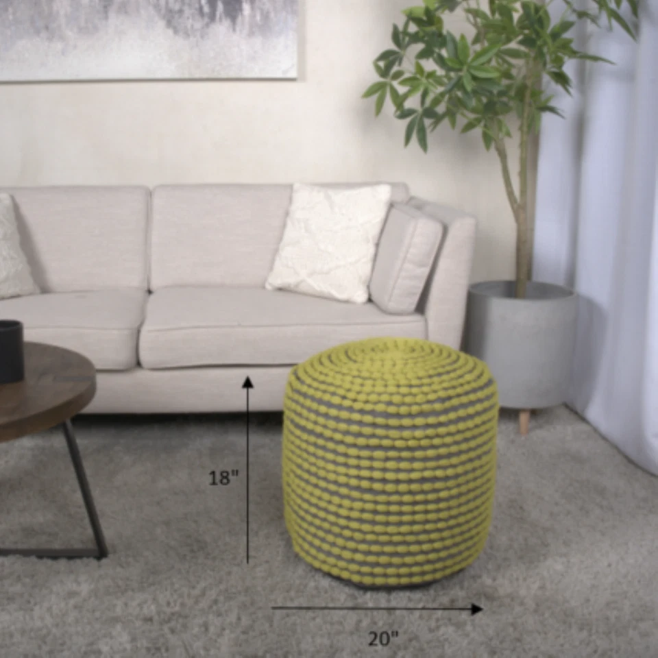 River Water Resistant Handcrafted Cylindrical Pouf - Image 2 of 4