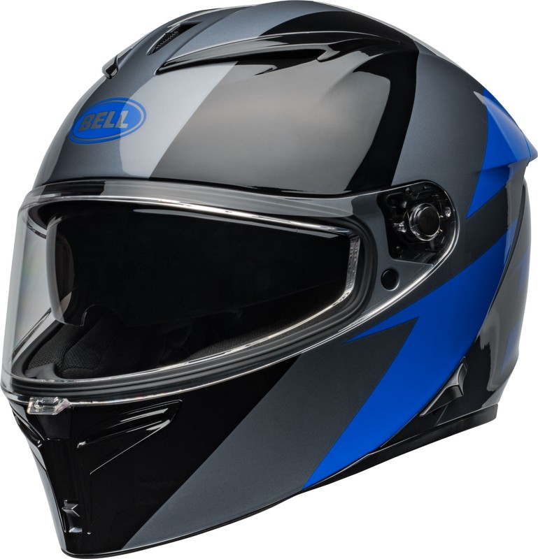 Casque BELL Lithium Cisaille Gris et Bleu avec Écran Solaire Intégré