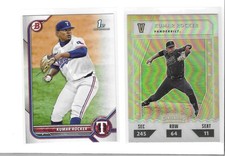 kumar Rocker - 2022 1st Bowman & 2021  Panini Contenders - RC - Rangers