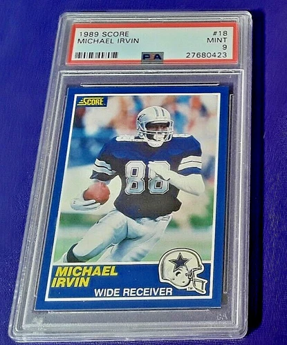 1989 MICHAEL IRVIN SCORE #18 psa 9 RC CENTERED