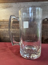 24 Oz Jumbo Thick Glass Beer Mug, Hefty / Heavy, 7" Tall Nwob Made In USA