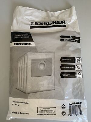 3 Karcher Vacuum Filter Bags Fleece 6.907-478-0