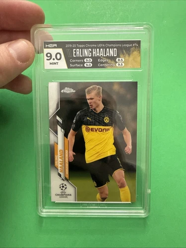 2019-20 Topps Chrome UCL Erling Haaland  Rookie RC #74 Mint  Hga 9