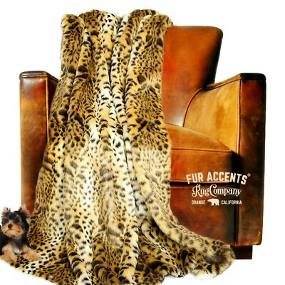 Leopard Throw Blanket, Bedspread, Premium Quality Faux Fur,Minky Lining,Handmade