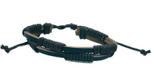 Brown Faux Leather Braided Bracelet Tribal Punk Mens Womens Wristband