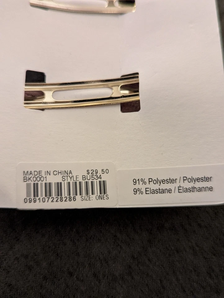 Juego de 2 pinzas para el cabello J Crew terciopelo estrás negro rosa nuevo con etiquetas Foto 4 de 4