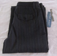 NWT Nine West Cyndi Charcoal Herringbone Pants  Misses Size 4 Wool Blend 